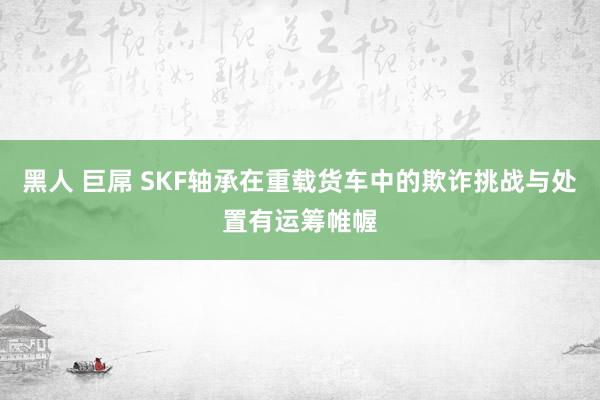 黑人 巨屌 SKF轴承在重载货车中的欺诈挑战与处置有运筹帷幄