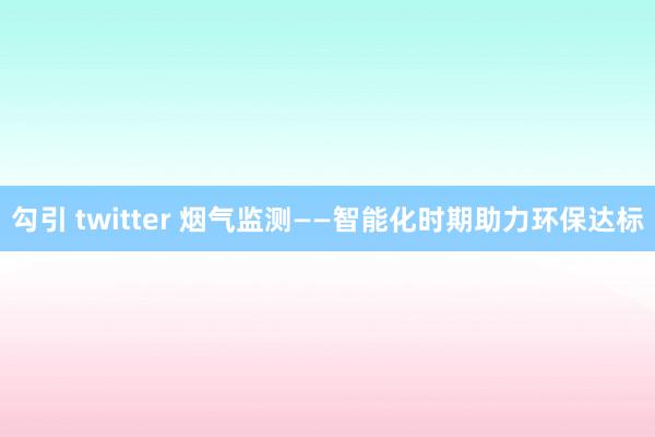 勾引 twitter 烟气监测——智能化时期助力环保达标