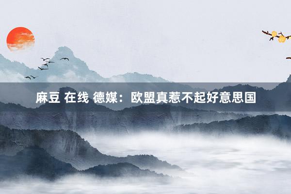 麻豆 在线 德媒：欧盟真惹不起好意思国